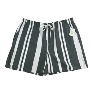And Now This Mens Regular Fit Stripe 6" Drawstring Hybrid Shorts Gray XL